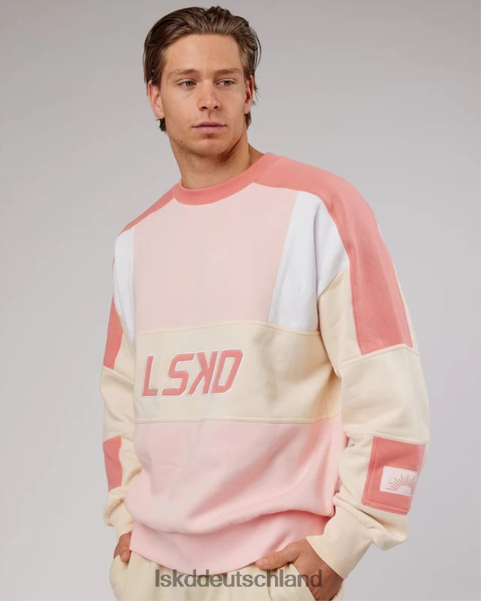 unisex LSKD Slam-Pullover in Übergröße – Pfirsich-Multi Bekleidung VD2NLV382
