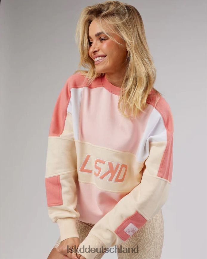 unisex LSKD Slam-Pullover in Übergröße – Pfirsich-Multi Bekleidung VD2NLV382