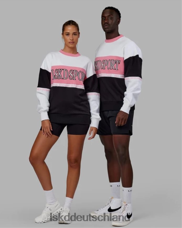 unisex LSKD Sportif Pullover Oversize - Schwarz-Pfingstrosenrosa Bekleidung VD2NLV444