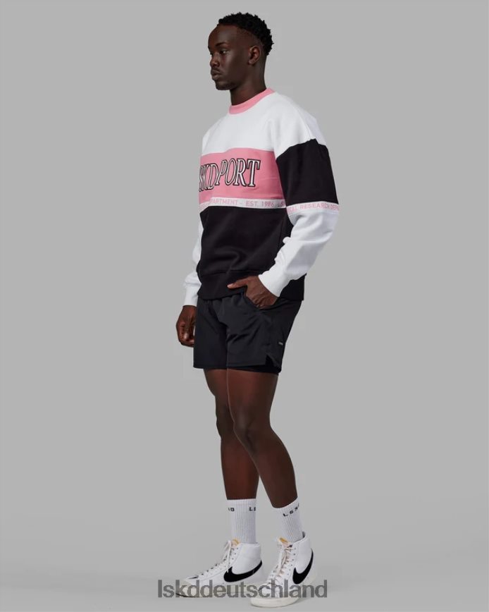 unisex LSKD Sportif Pullover Oversize - Schwarz-Pfingstrosenrosa Bekleidung VD2NLV444