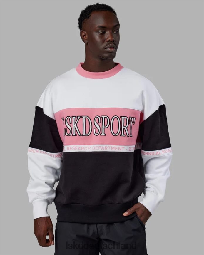 unisex LSKD Sportif Pullover Oversize - Schwarz-Pfingstrosenrosa Bekleidung VD2NLV444