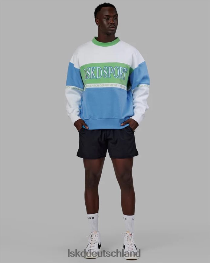 unisex LSKD Sportif-Pullover in Übergröße – Azurblau-Apfel-Mint Bekleidung VD2NLV447