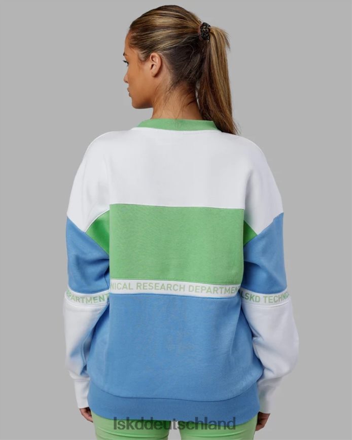 unisex LSKD Sportif-Pullover in Übergröße – Azurblau-Apfel-Mint Bekleidung VD2NLV447