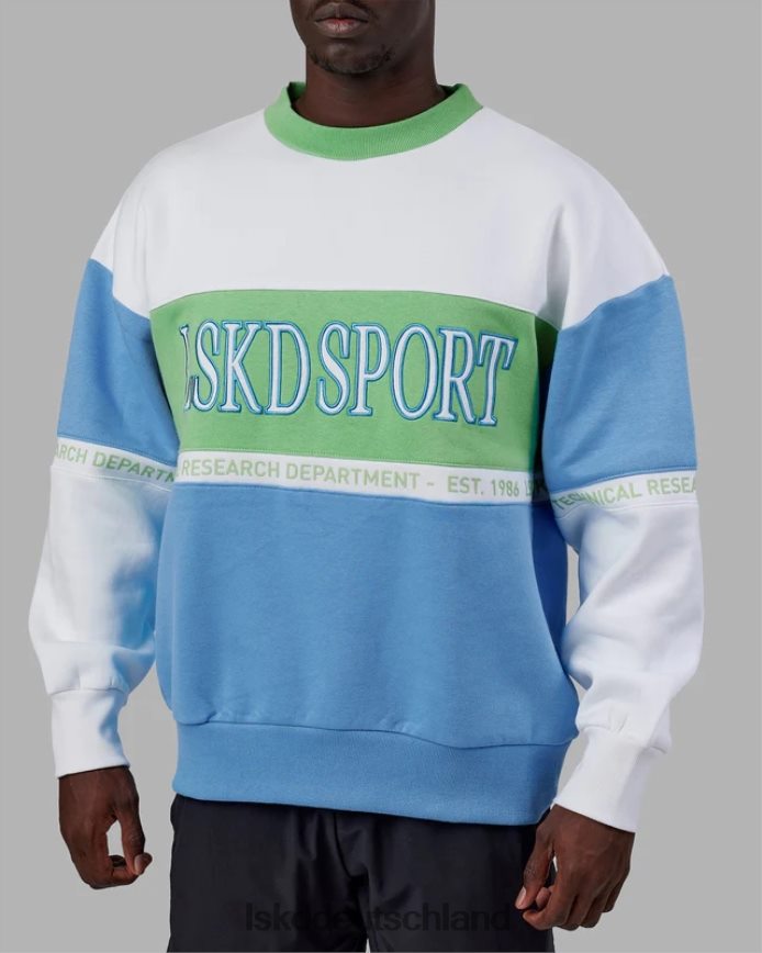 unisex LSKD Sportif-Pullover in Übergröße – Azurblau-Apfel-Mint Bekleidung VD2NLV447