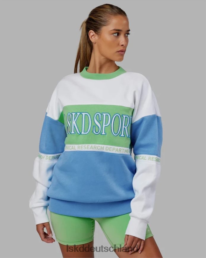 unisex LSKD Sportif-Pullover in Übergröße – Azurblau-Apfel-Mint Bekleidung VD2NLV447