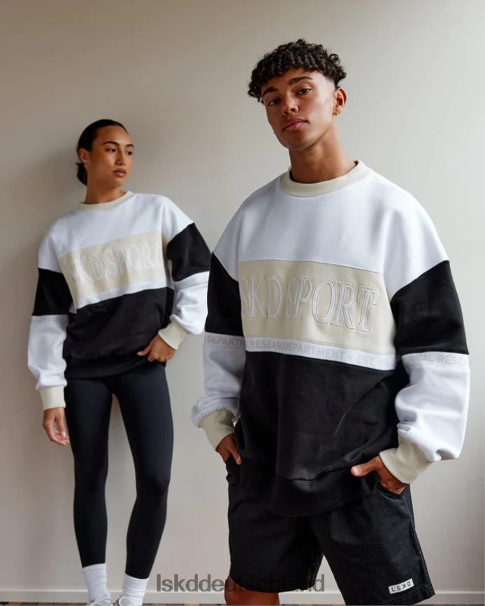 unisex LSKD Sportif-Pullover in Übergröße – Knochen-Multi Bekleidung VD2NLV401