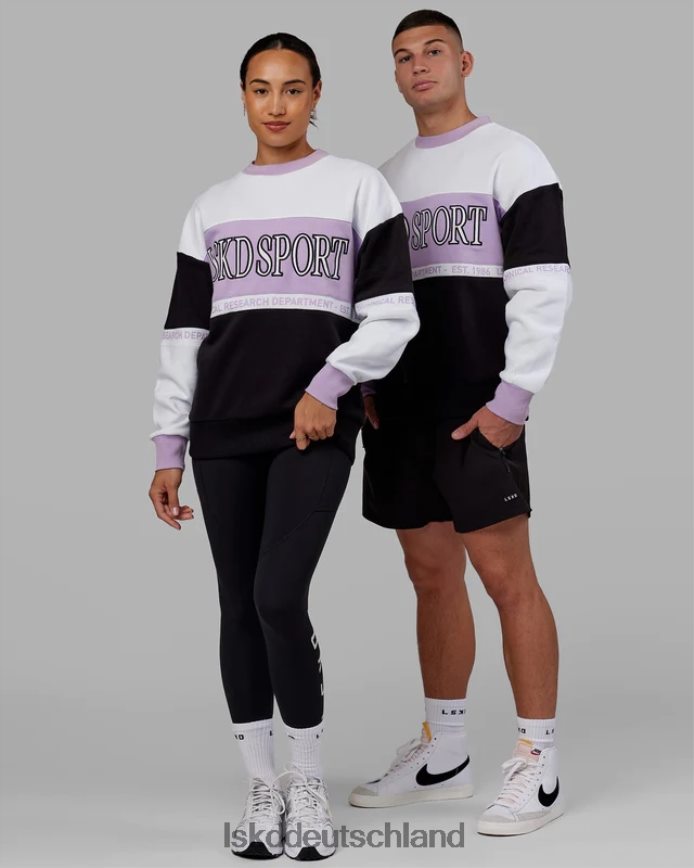 unisex LSKD Sportif-Pullover in Übergröße – Lila-Multi Bekleidung VD2NLV451