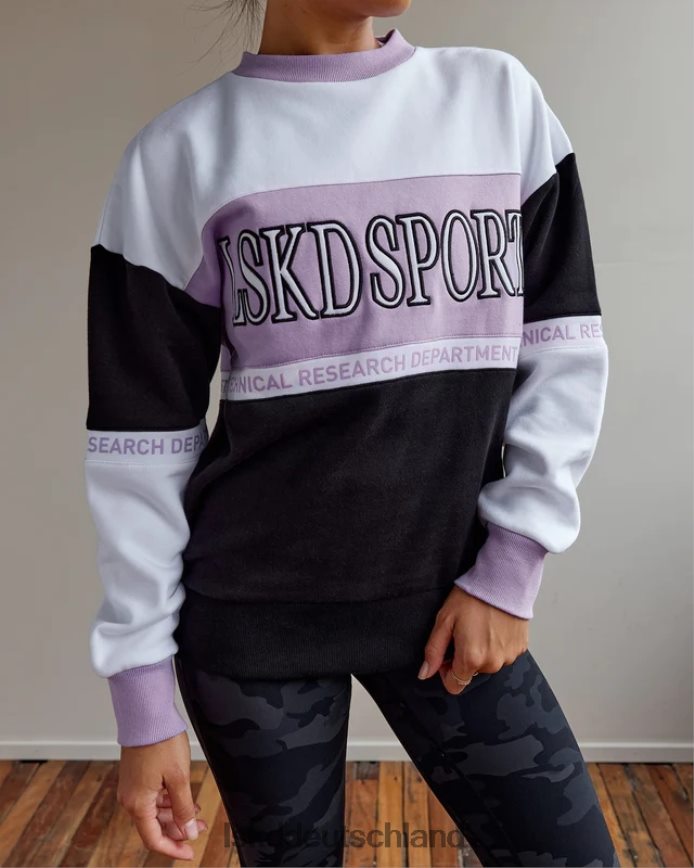 unisex LSKD Sportif-Pullover in Übergröße – Lila-Multi Bekleidung VD2NLV451