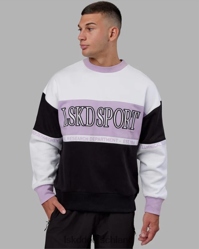 unisex LSKD Sportif-Pullover in Übergröße – Lila-Multi Bekleidung VD2NLV451
