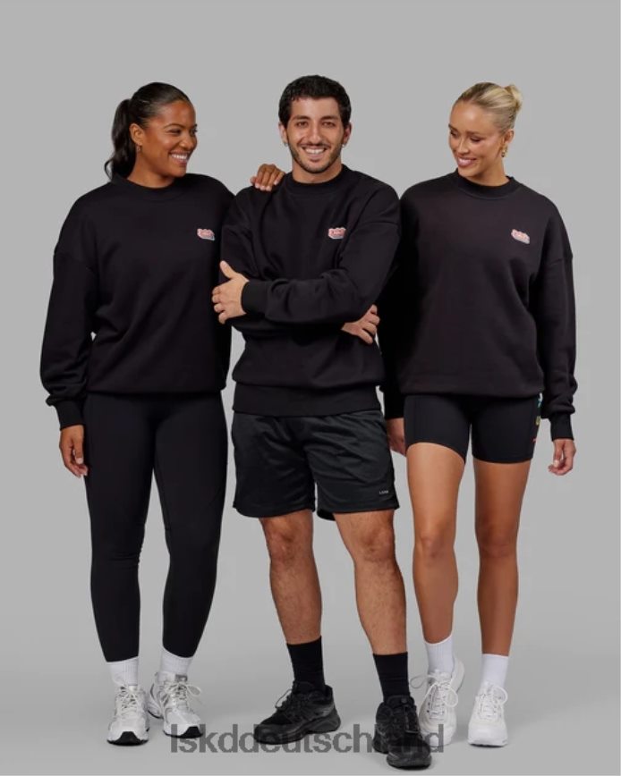 unisex LSKD Strahlenpullover in Übergröße - Schwarz Bekleidung VD2NLV420