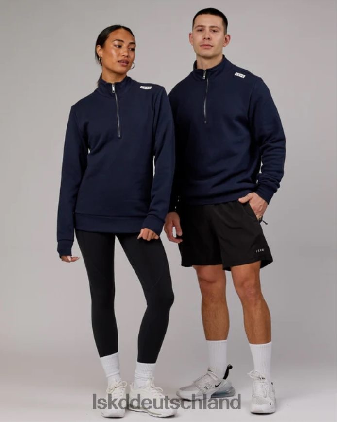 unisex LSKD Victory Pullover mit 1/4-Reißverschluss in Übergröße – Marineblau Bekleidung VD2NLV438