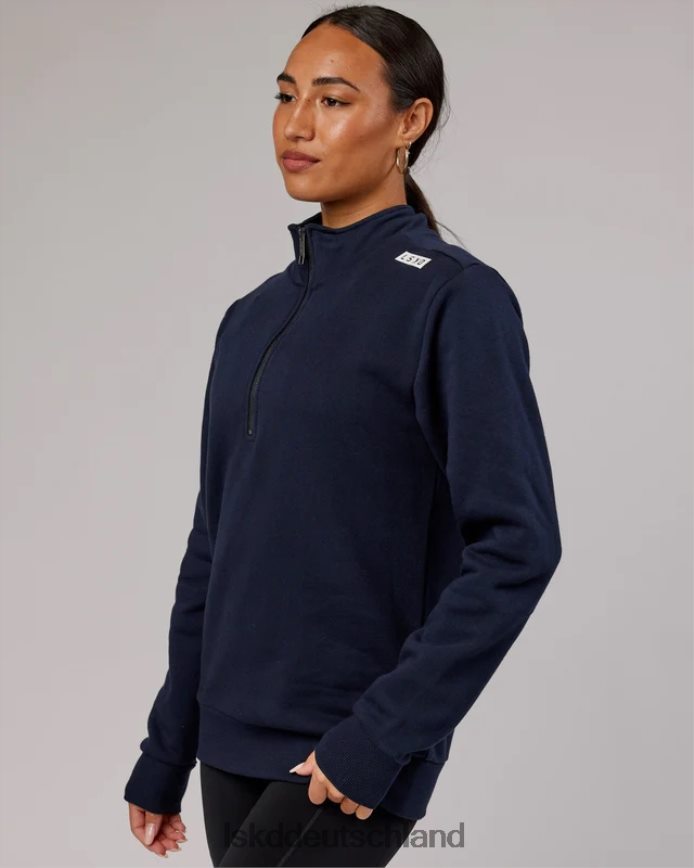 unisex LSKD Victory Pullover mit 1/4-Reißverschluss in Übergröße – Marineblau Bekleidung VD2NLV438