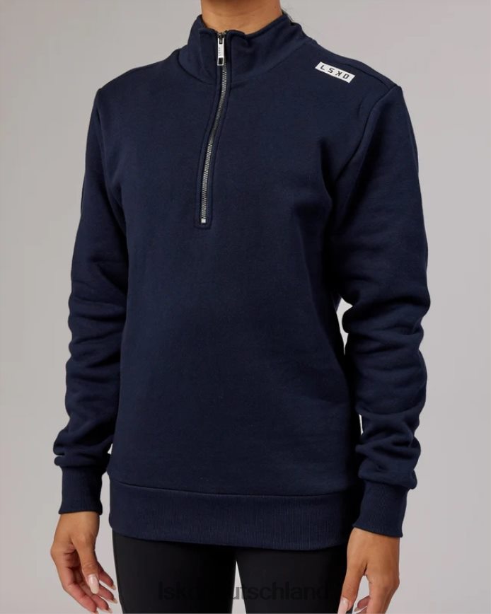 unisex LSKD Victory Pullover mit 1/4-Reißverschluss in Übergröße – Marineblau Bekleidung VD2NLV438