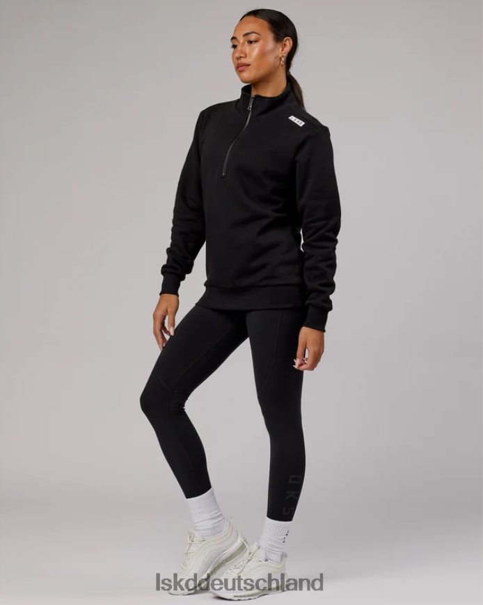 unisex LSKD Victory Pullover mit 1/4-Reißverschluss in Übergröße – Schwarz Bekleidung VD2NLV437