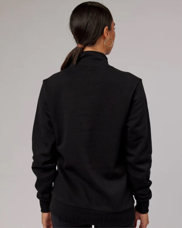 unisex LSKD Victory Pullover mit 1/4-Reißverschluss in Übergröße – Schwarz Bekleidung VD2NLV437