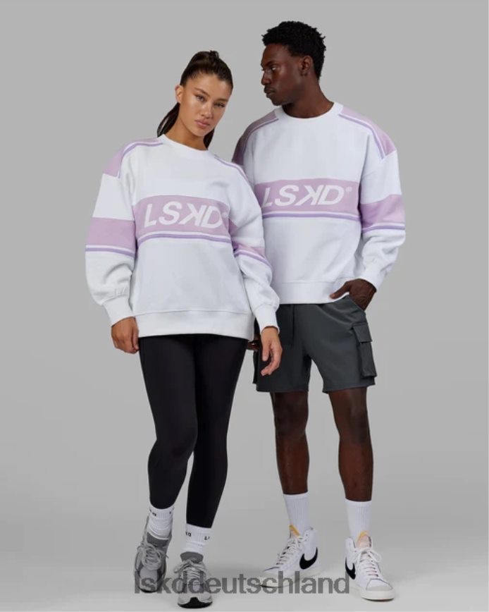unisex LSKD a-team-pullover oversize – weiß-blasslila Bekleidung VD2NLV443