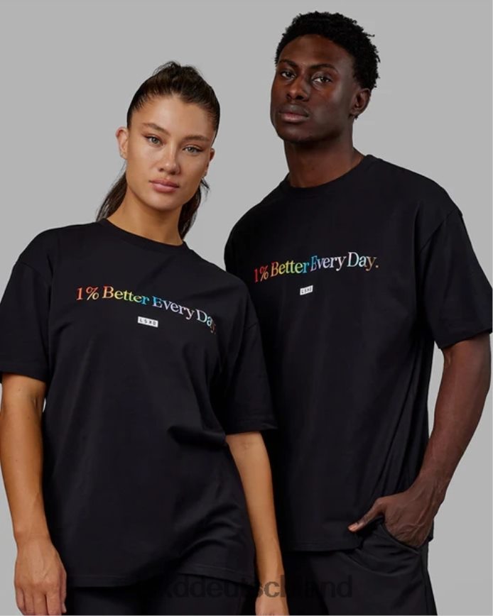 unisex LSKD 1 % besseres FLXCotton-T-Shirt in Übergröße – Pride-Schwarz Bekleidung VD2NLV228
