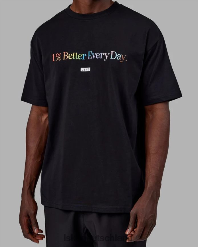unisex LSKD 1 % besseres FLXCotton-T-Shirt in Übergröße – Pride-Schwarz Bekleidung VD2NLV228