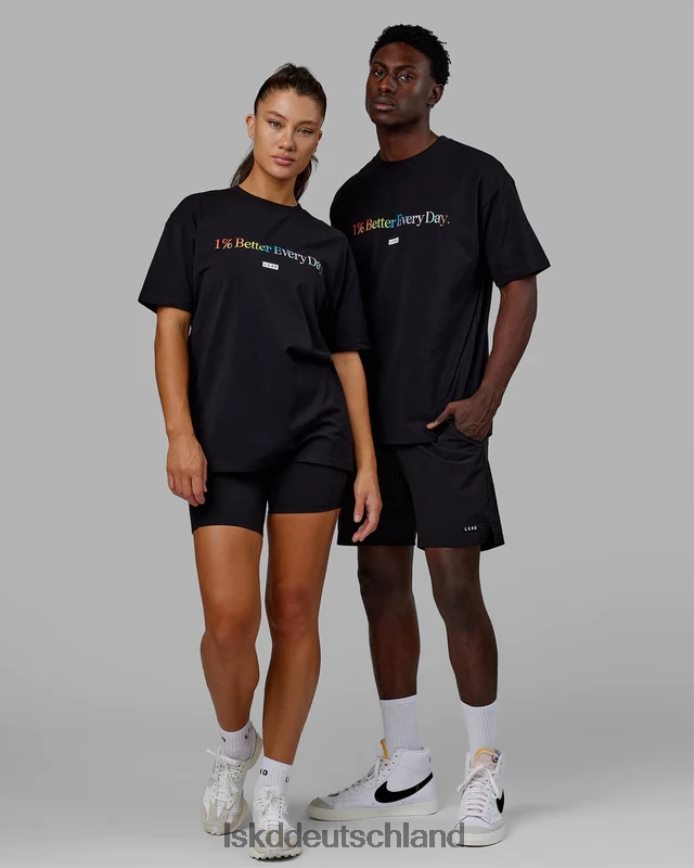 unisex LSKD 1 % besseres FLXCotton-T-Shirt in Übergröße – Pride-Schwarz Bekleidung VD2NLV228