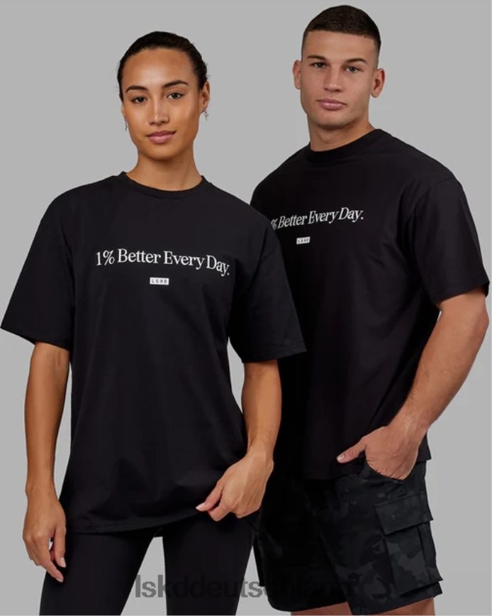 unisex LSKD 1 % besseres FLXCotton-T-Shirt in Übergröße – Schwarz Bekleidung VD2NLV227