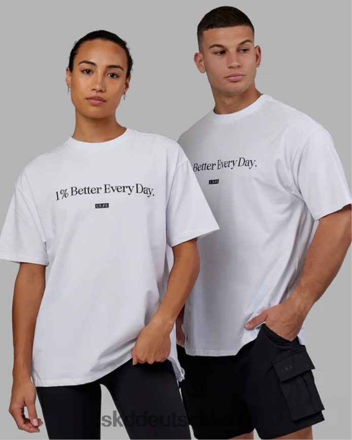 unisex LSKD 1 % besseres FLXCotton-T-Shirt in Übergröße – weiß Bekleidung VD2NLV229