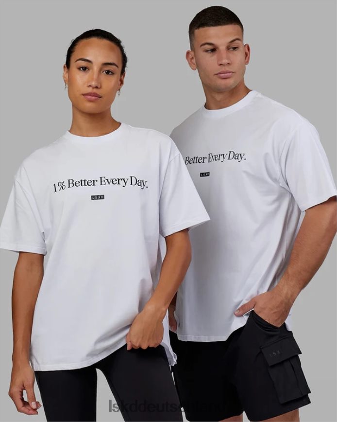 unisex LSKD 1 % besseres FLXCotton-T-Shirt in Übergröße – weiß Bekleidung VD2NLV229