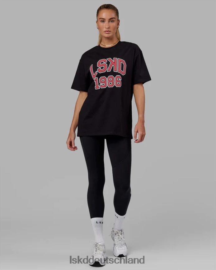 unisex LSKD Alumni-Schwergewichts-T-Shirt in Übergröße – schwarz-rot Bekleidung VD2NLV329