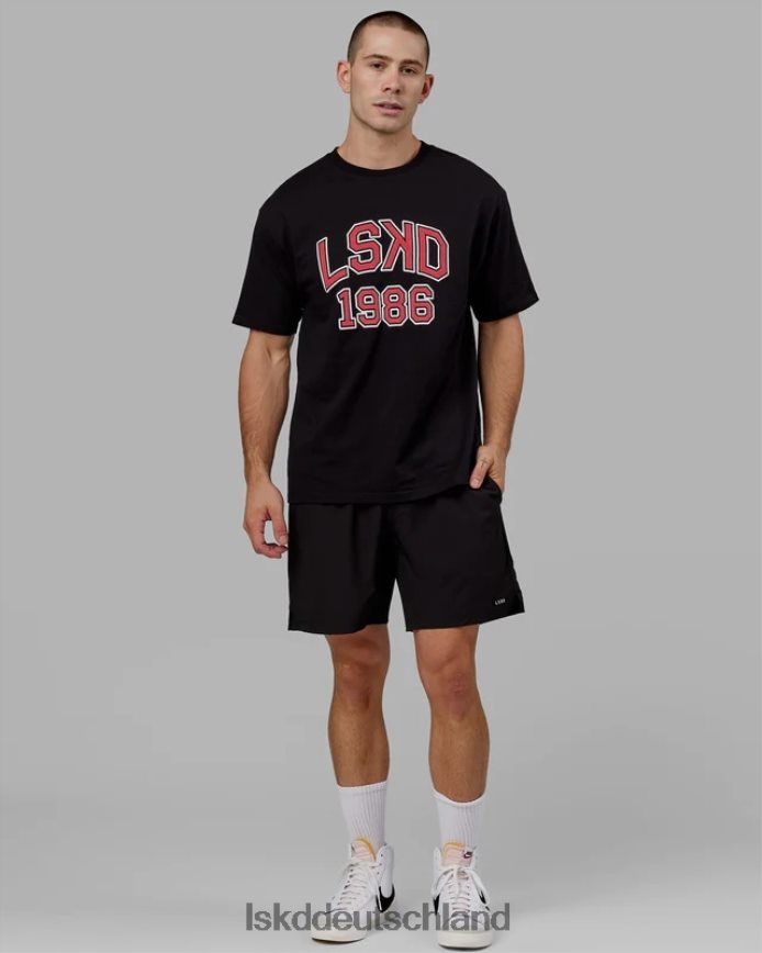 unisex LSKD Alumni-Schwergewichts-T-Shirt in Übergröße – schwarz-rot Bekleidung VD2NLV329