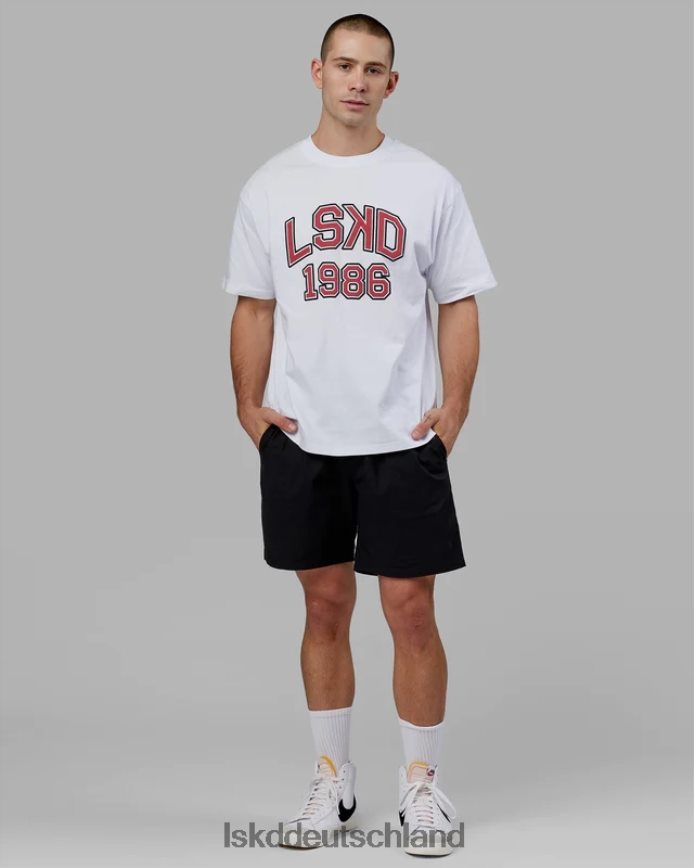unisex LSKD Alumni-Schwergewichts-T-Shirt in Übergröße – weiß-rot Bekleidung VD2NLV330