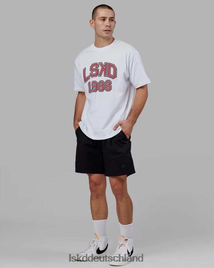 unisex LSKD Alumni-Schwergewichts-T-Shirt in Übergröße – weiß-rot Bekleidung VD2NLV330
