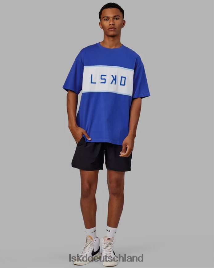 unisex LSKD Ausgerichtetes, schweres T-Shirt in Übergröße – Power Cobalt Bekleidung VD2NLV257