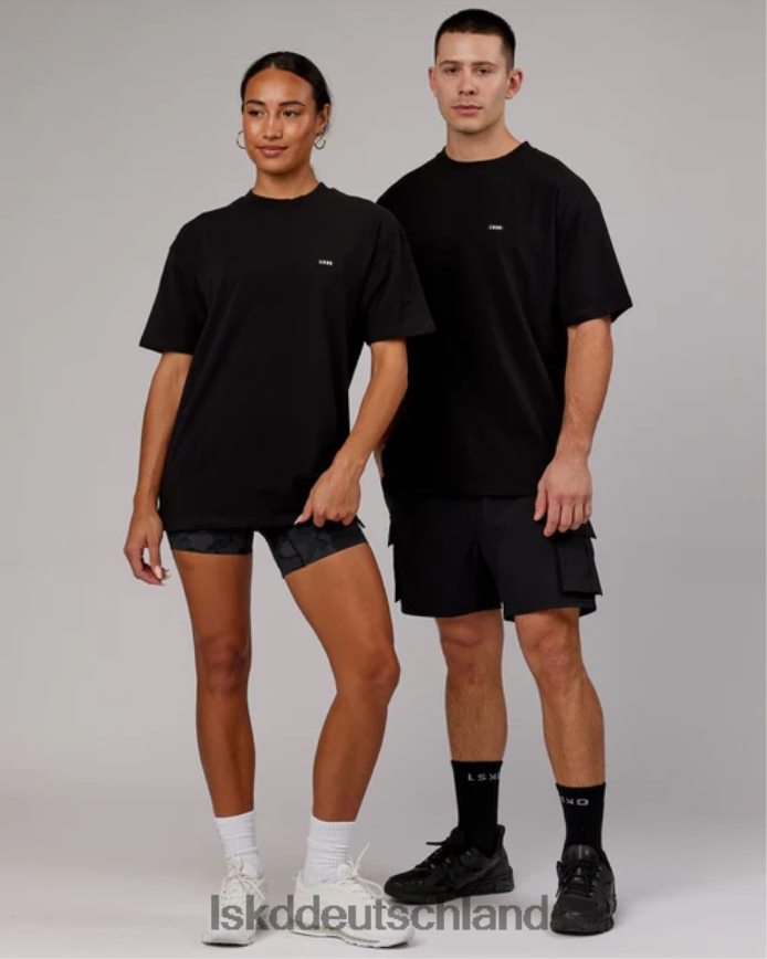 unisex LSKD Capsule flxcotton T-Shirt in Übergröße – Schwarz Bekleidung VD2NLV238