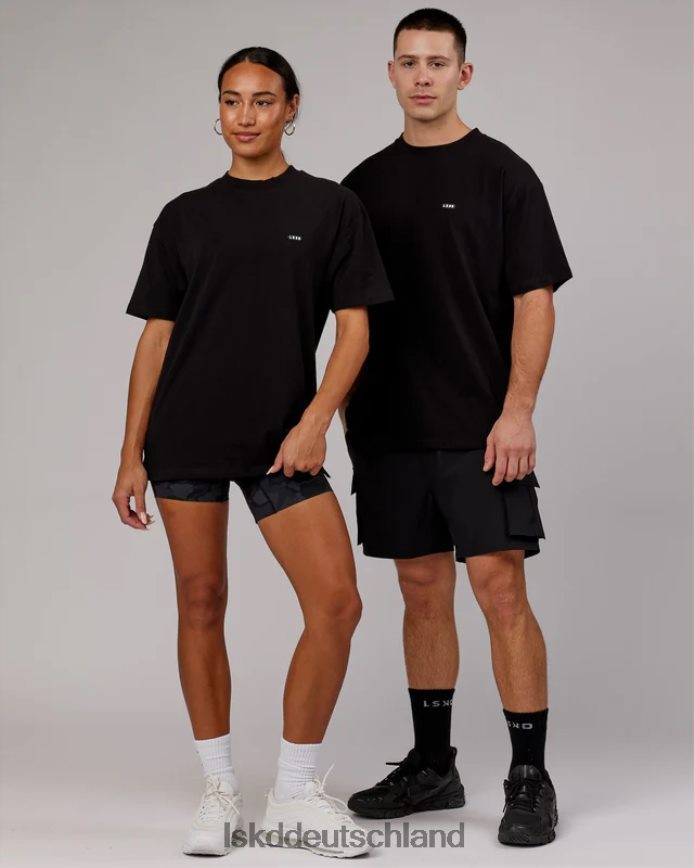 unisex LSKD Capsule flxcotton T-Shirt in Übergröße – Schwarz Bekleidung VD2NLV238