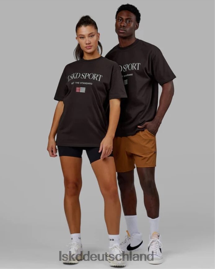 unisex LSKD Flaggen-Schwergewichts-T-Shirt in Übergröße – dunkles Walnussholz Bekleidung VD2NLV250