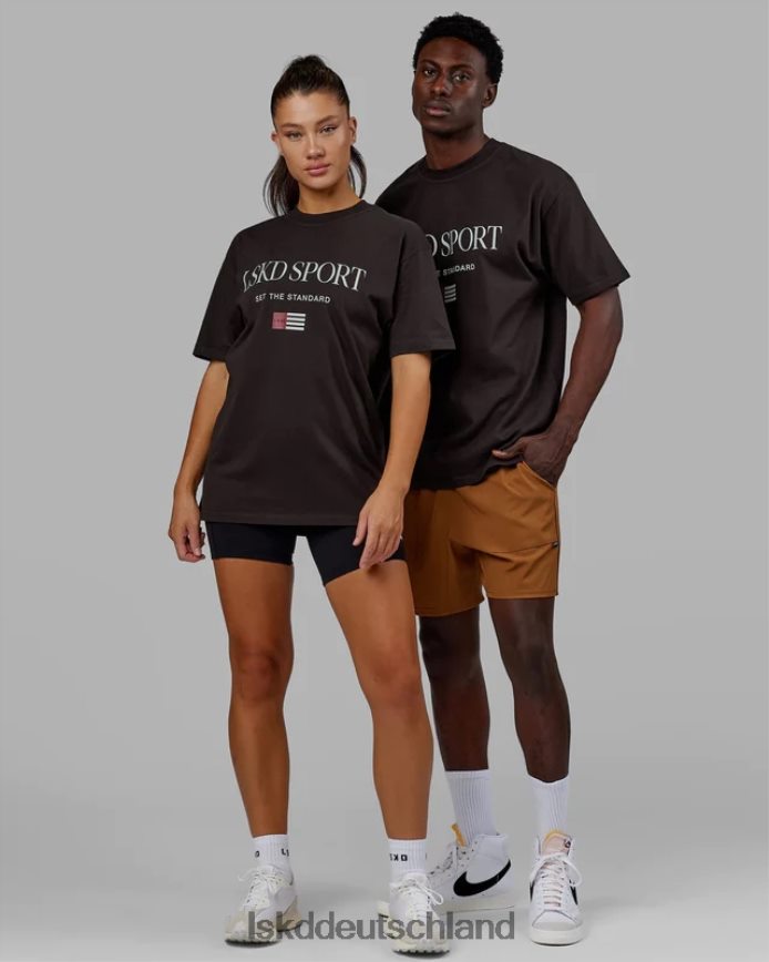 unisex LSKD Flaggen-Schwergewichts-T-Shirt in Übergröße – dunkles Walnussholz Bekleidung VD2NLV250