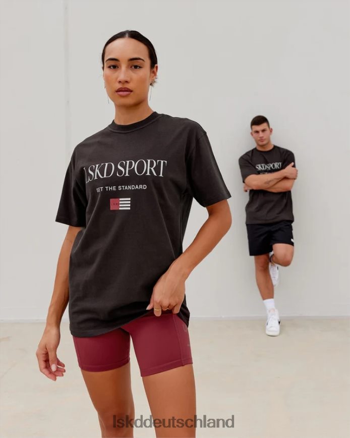 unisex LSKD Flaggen-Schwergewichts-T-Shirt in Übergröße – dunkles Walnussholz Bekleidung VD2NLV250