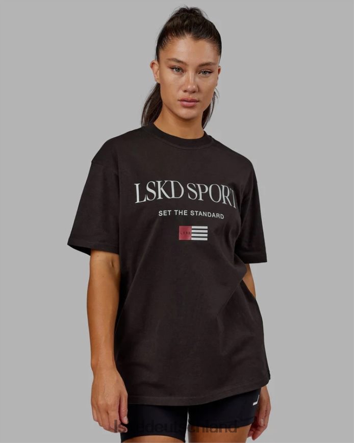 unisex LSKD Flaggen-Schwergewichts-T-Shirt in Übergröße – dunkles Walnussholz Bekleidung VD2NLV250