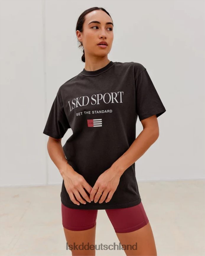 unisex LSKD Flaggen-Schwergewichts-T-Shirt in Übergröße – dunkles Walnussholz Bekleidung VD2NLV250
