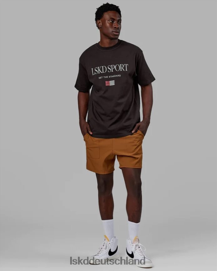 unisex LSKD Flaggen-Schwergewichts-T-Shirt in Übergröße – dunkles Walnussholz Bekleidung VD2NLV250