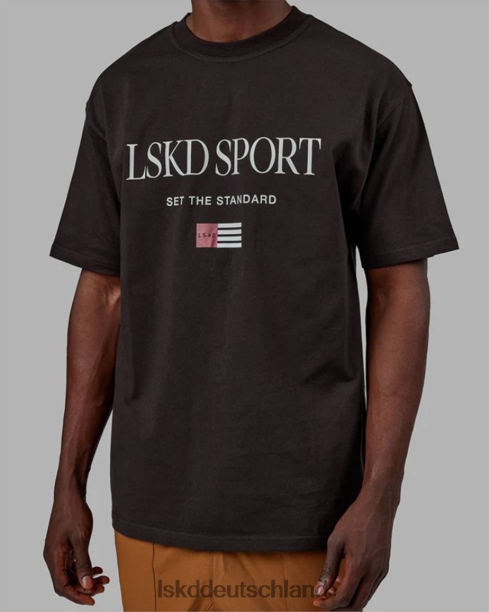 unisex LSKD Flaggen-Schwergewichts-T-Shirt in Übergröße – dunkles Walnussholz Bekleidung VD2NLV250