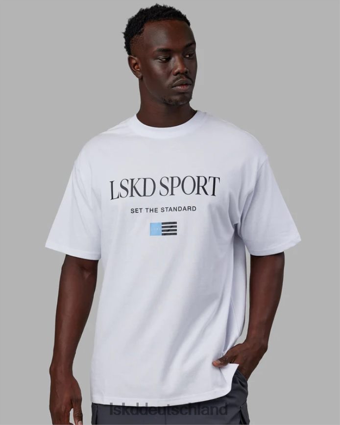 unisex LSKD Flaggen-Schwergewichts-T-Shirt in Übergröße – weiß Bekleidung VD2NLV299