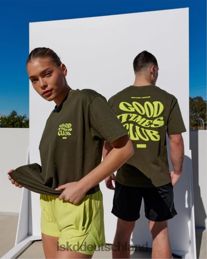unisex LSKD Good Times Schwergewichts-T-Shirt in Übergröße – Forest Night-Mint Bekleidung VD2NLV225
