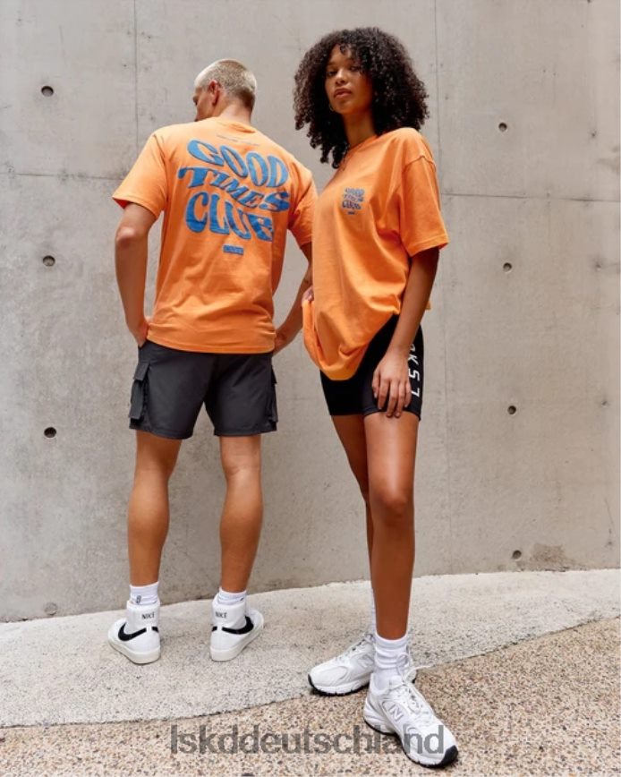 unisex LSKD Good Times Schwergewichts-T-Shirt in Übergröße – Mandarinenblau Bekleidung VD2NLV332