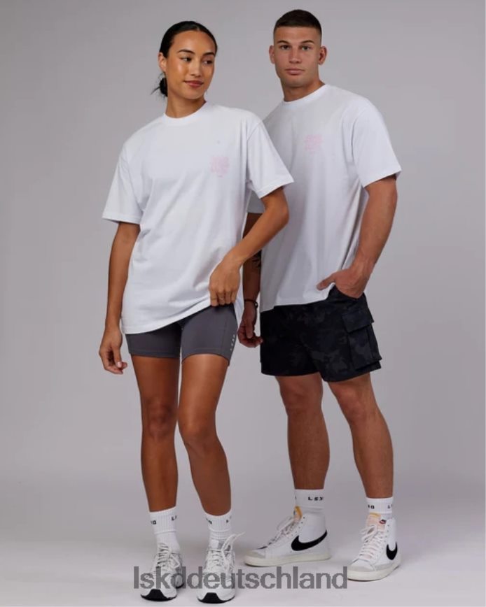 unisex LSKD Good Times Schwergewichts-T-Shirt in Übergröße – Weiß-Blütenblattrosa Bekleidung VD2NLV331