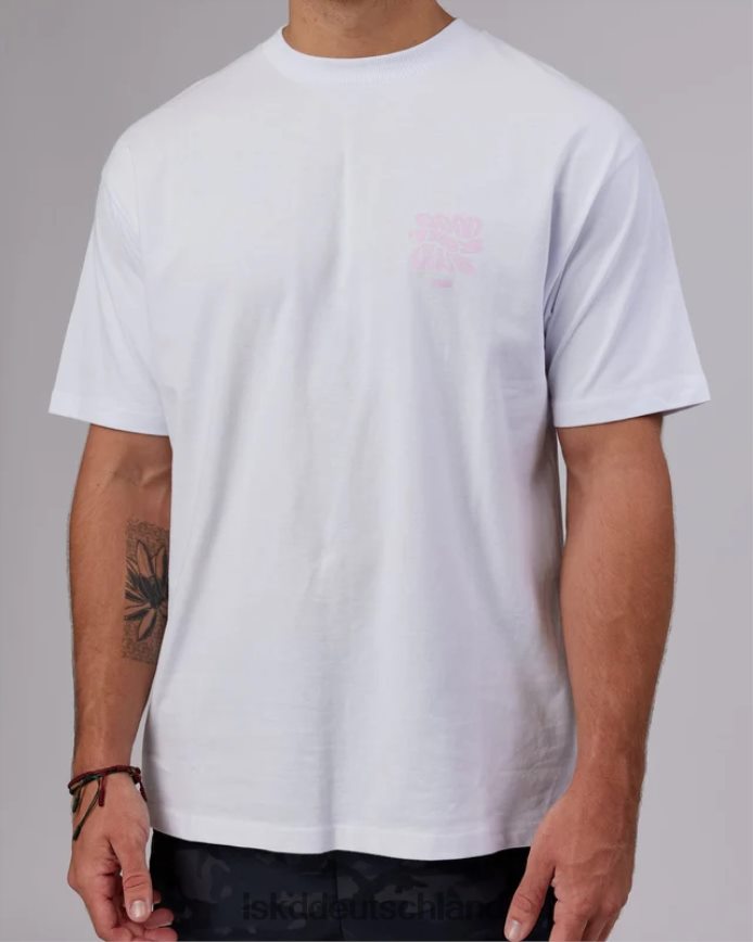 unisex LSKD Good Times Schwergewichts-T-Shirt in Übergröße – Weiß-Blütenblattrosa Bekleidung VD2NLV331