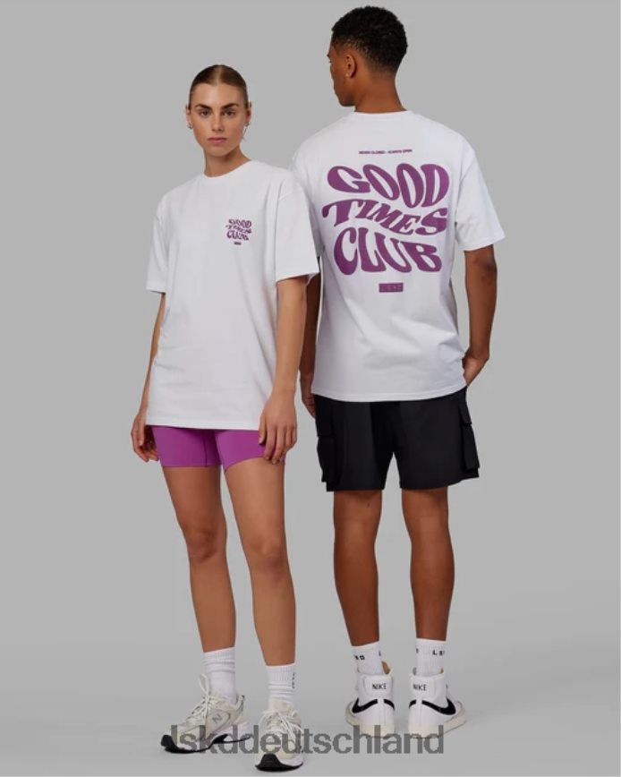 unisex LSKD Good Times Schwergewichts-T-Shirt in Übergröße – Weiß-Orchidee Bekleidung VD2NLV226