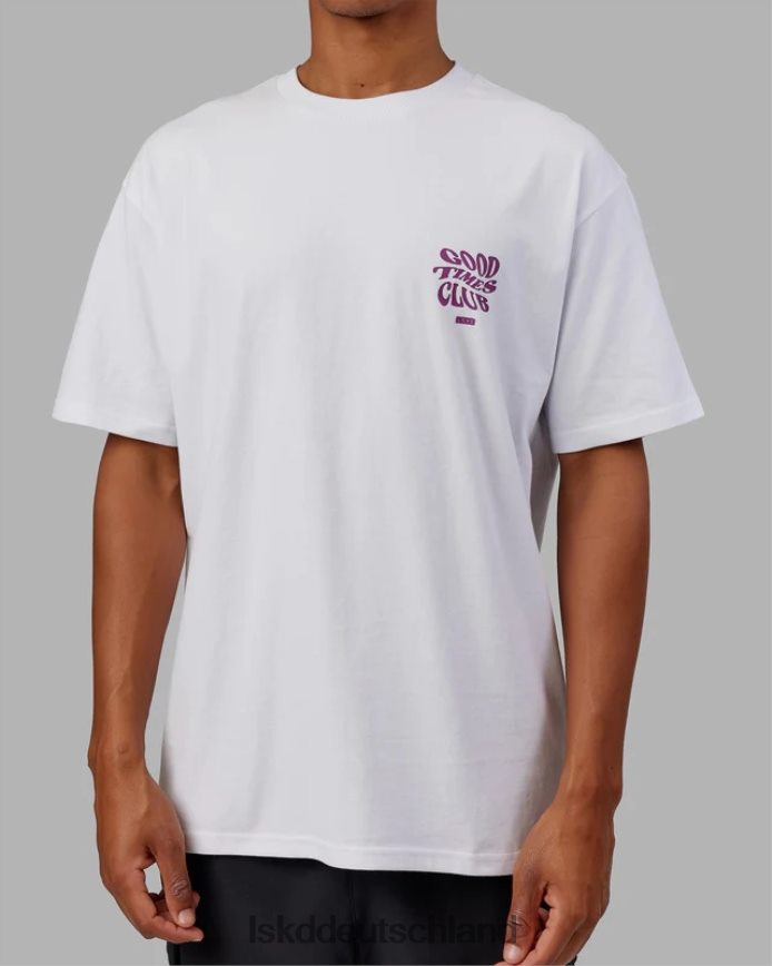unisex LSKD Good Times Schwergewichts-T-Shirt in Übergröße – Weiß-Orchidee Bekleidung VD2NLV226