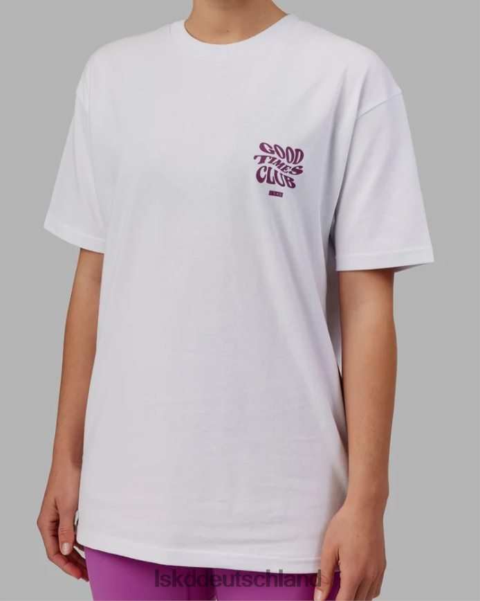 unisex LSKD Good Times Schwergewichts-T-Shirt in Übergröße – Weiß-Orchidee Bekleidung VD2NLV226