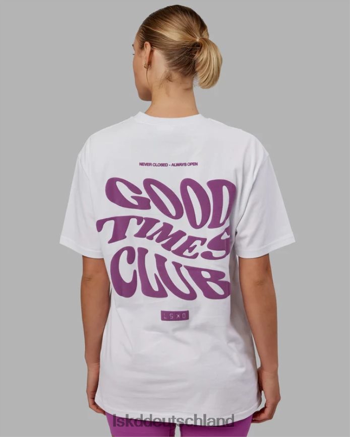 unisex LSKD Good Times Schwergewichts-T-Shirt in Übergröße – Weiß-Orchidee Bekleidung VD2NLV226
