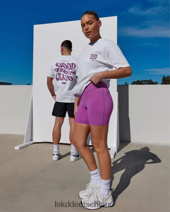 unisex LSKD Good Times Schwergewichts-T-Shirt in Übergröße – Weiß-Orchidee Bekleidung VD2NLV226